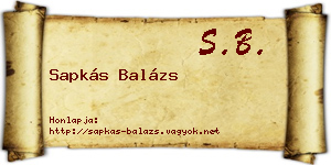 Sapkás Balázs névjegykártya
