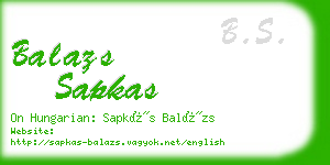 balazs sapkas business card